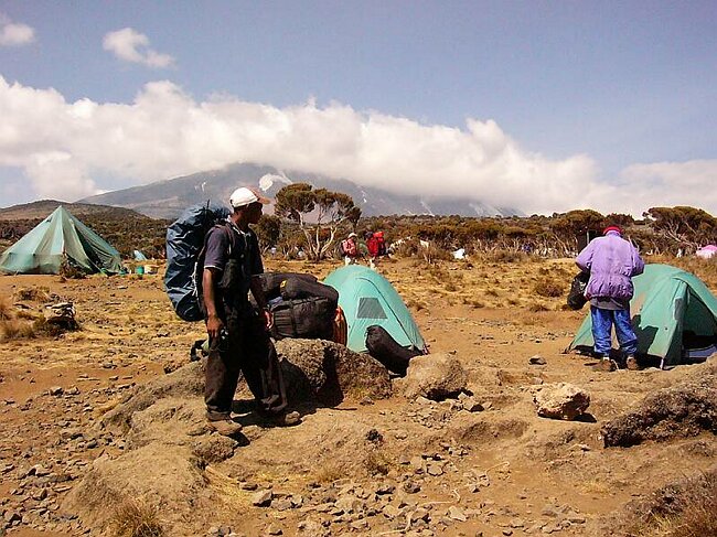 Shira camp, elev. 3800m, where everybody gets an altitude headache. 