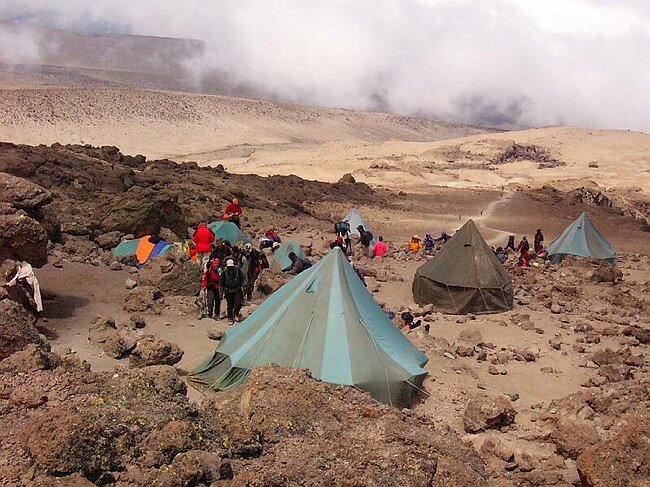 Barafu camp (4600m). Barafu means 'Ice' in Swahili.
