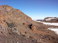 Uhuru Peak is on the ridge on the left