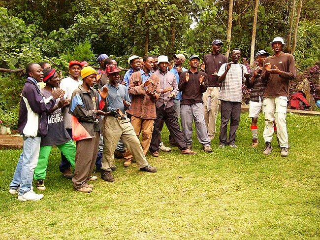Singing the Kilimanjaro song for us